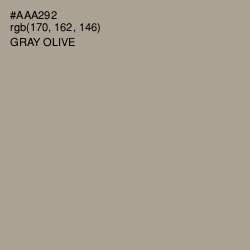 #AAA292 - Gray Olive Color Image